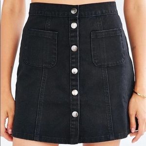 Urban Outfitters BDG Black Denim Button Skirt